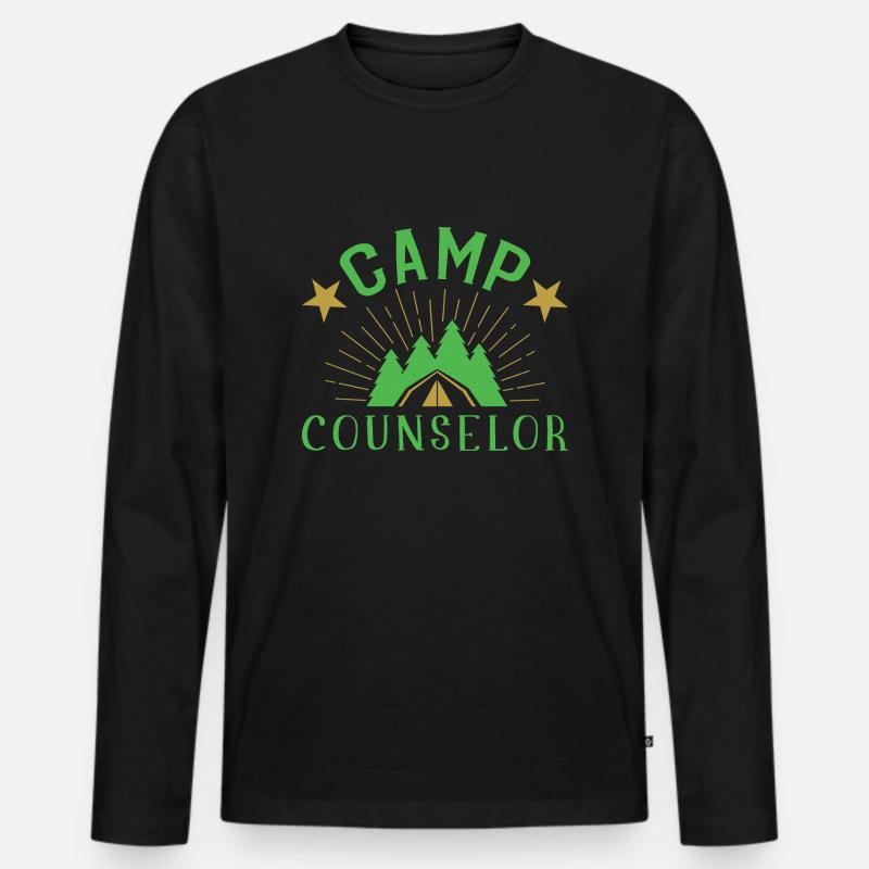 Zeltlager Leiter Sommercamp - Männer Premium Bio Langarmshirt - Schwarz