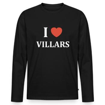 i love villars - T-shirt manches longues Premium bio Homme - noir - Devant - Nico (187cm)