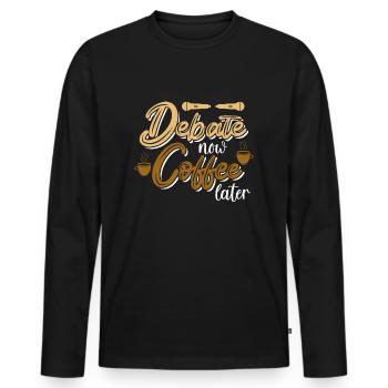 Debating Debate Arguing - Men's Premium Organic Long Sleeve Shirt - black - Front - Nico (187cm)