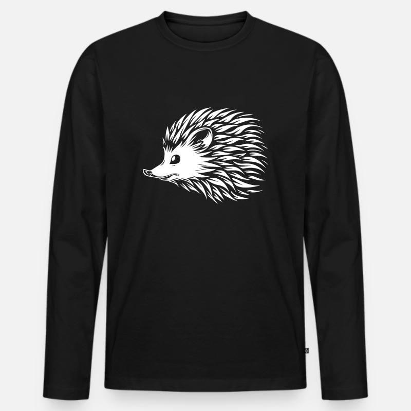Igel - Männer Premium Bio Langarmshirt - Schwarz