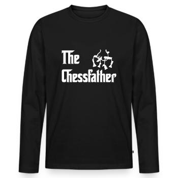 The Chessfather Chess Player Dad - Men's Premium Organic Long Sleeve Shirt - black - Front - Nico (187cm)
