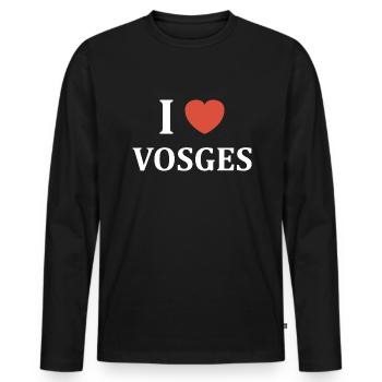 i love vosges - T-shirt manches longues Premium bio Homme - noir - Devant - Nico (187cm)