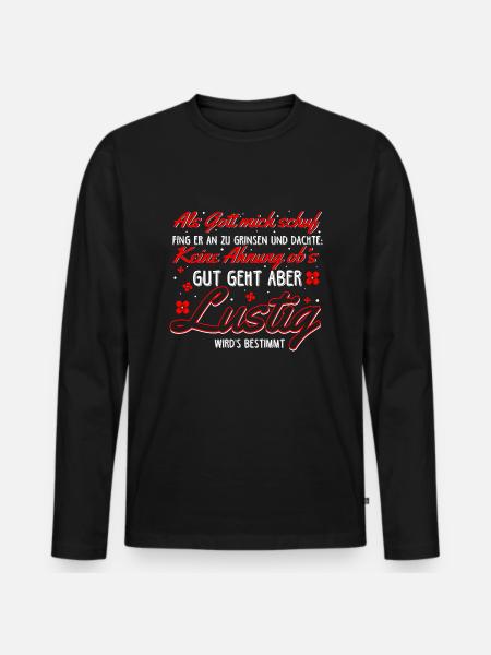 Lustig Spruch Sarkasmus Geschenk - Männer Premium Bio Langarmshirt - Schwarz