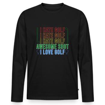 Golf Golfers Golfers - Men's Premium Organic Long Sleeve Shirt - black - Front - Nico (187cm)