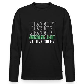 Golf Golfers Golfers - Men's Premium Organic Long Sleeve Shirt - black - Front - Nico (187cm)