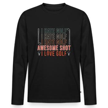 Golf Golfers Golfers - Men's Premium Organic Long Sleeve Shirt - black - Front - Nico (187cm)