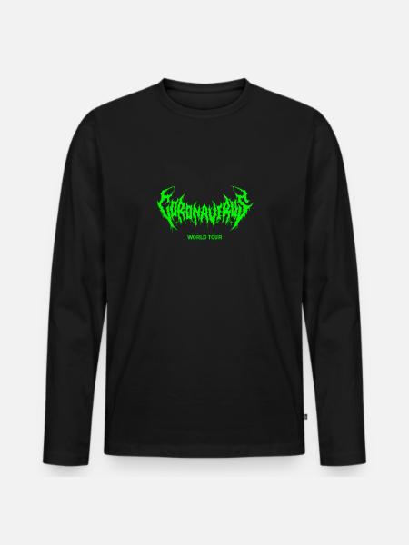 Coronavirus World Tour green - Männer Premium Bio Langarmshirt - Schwarz
