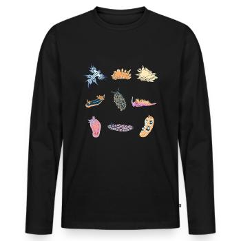 sea snails slug ocean animals - Men's Premium Organic Long Sleeve Shirt - black - Front - Nico (187cm)