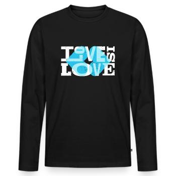 Love is Love for black shirts - Men's Premium Organic Long Sleeve Shirt - black - Front - Nico (187cm)