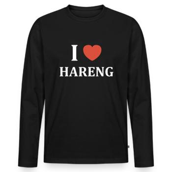 i love hareng - T-shirt manches longues Premium bio Homme - noir - Devant - Nico (187cm)