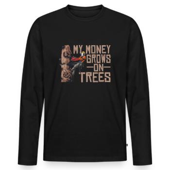 Motorsäge Getting High Is My Job Holzfäller - Männer Premium Bio Langarmshirt - Schwarz - Vorne - Nico (187cm)