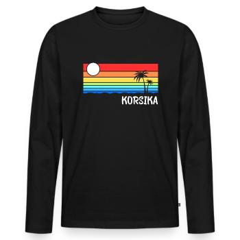 Corse Vacances Corse Corse Idée - T-shirt manches longues Premium bio Homme - noir - Devant - Nico (187cm)