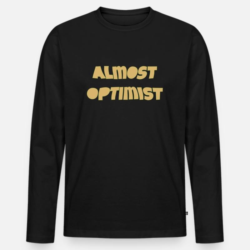 almost optimist - Männer Premium Bio Langarmshirt - Schwarz