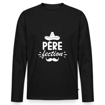 Fast perfekter Vater mit Humor - Männer Premium Bio Langarmshirt - Schwarz - Vorne - Nico (187cm)