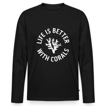 Saltwater aquarium - Men's Premium Organic Long Sleeve Shirt - black - Front - Nico (187cm)