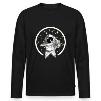 Voyage dans l'astronaute - T-shirt manches longues Premium bio Homme - noir - Devant - Nico (187cm)