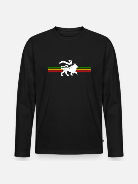 Reggae Lion - T-shirt manches longues Premium bio Homme - noir