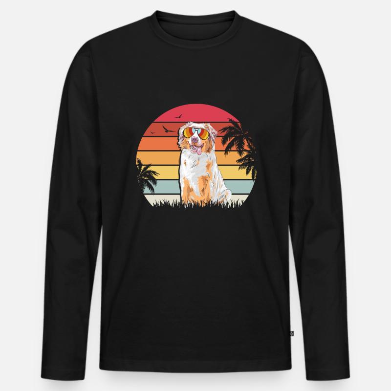 Aussie Australian Shepherd - Männer Premium Bio Langarmshirt - Schwarz