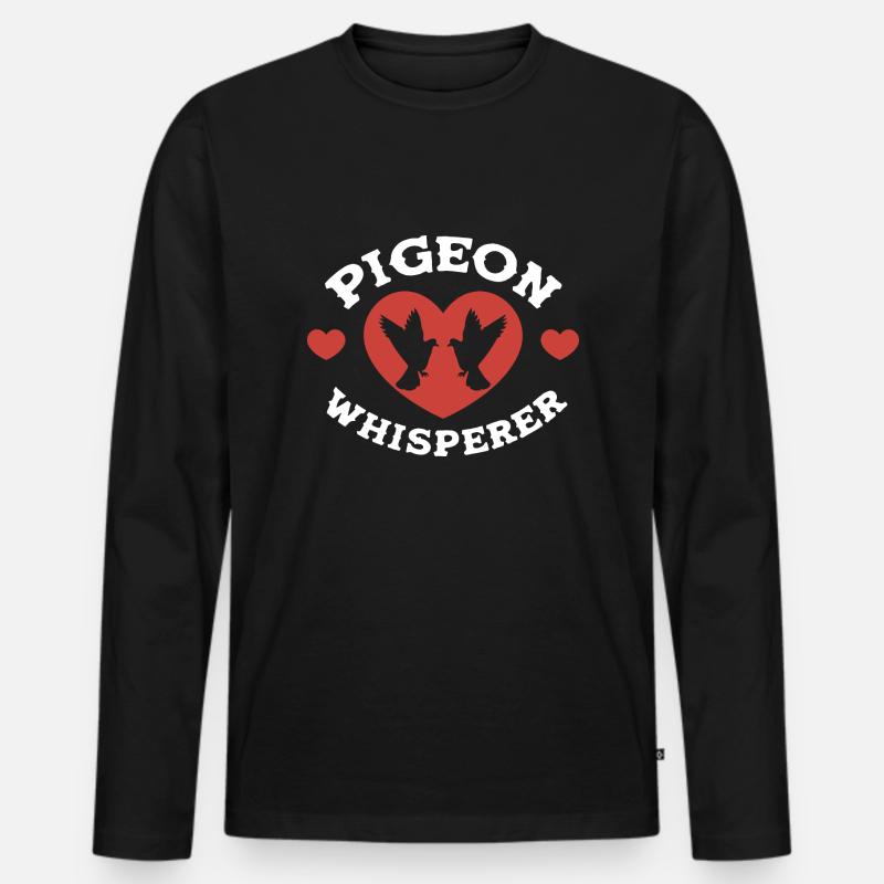 Taube - Männer Premium Bio Langarmshirt - Schwarz