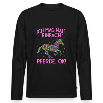 Mir reichts ich gehe jetzt reiten Pferde Geschenk - Männer Premium Bio Langarmshirt - Schwarz - Vorne - Nico (187cm)