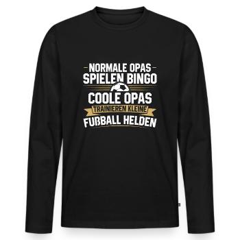 Fußball Opa Trainer Großvater Geschenkidee - Männer Premium Bio Langarmshirt - Schwarz - Vorne - Nico (187cm)