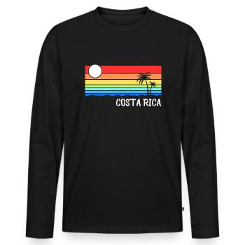 Costa Rica Central America Holidays - Men's Premium Organic Long Sleeve Shirt - black - Front - Nico (187cm)