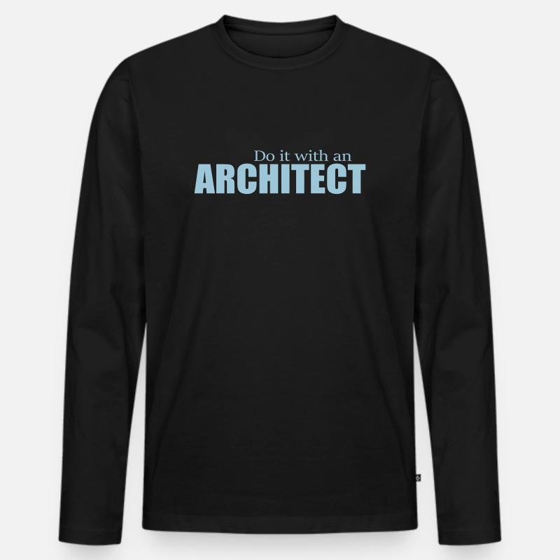 ARCHITECT - Männer Premium Bio Langarmshirt - Schwarz