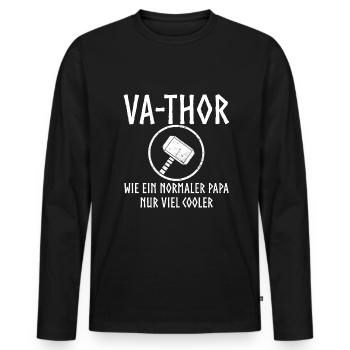 Va thor vater Papa vatertag Thor - Männer Premium Bio Langarmshirt - Schwarz - Vorne - Nico (187cm)