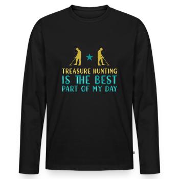 Treasure Hunter Treasure Hunt Metal Detector - Men's Premium Organic Long Sleeve Shirt - black - Front - Nico (187cm)