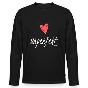 Unperfektes T-Shirt Lustiges Shirt für Männer, Fra - Männer Premium Bio Langarmshirt - Schwarz - Vorne - Nico (187cm)