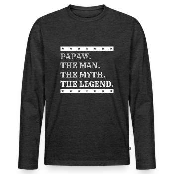 Papa Vater Opa Geschenkidee Papaw Spruch Humor - Männer Premium Bio Langarmshirt - Anthrazit meliert - Vorne - Nico (187cm)