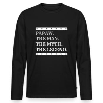 Papa Vater Opa Geschenkidee Papaw Spruch Humor - Männer Premium Bio Langarmshirt - Schwarz - Vorne - Nico (187cm)