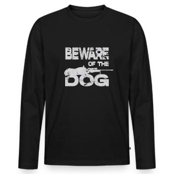 Beware of the Dog Dog Motif Dog Sports - Men's Premium Organic Long Sleeve Shirt - black - Front - Nico (187cm)