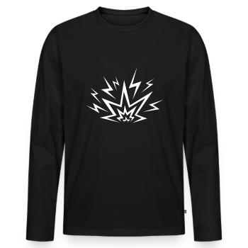 Comic Explosion - Men's Premium Organic Long Sleeve Shirt - black - Front - Nico (187cm)