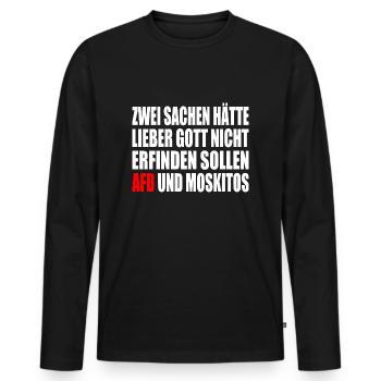 Contre la droite - T-shirt manches longues Premium bio Homme - noir - Devant - Nico (187cm)