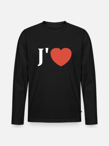 J'aime - T-shirt manches longues Premium bio Homme - noir
