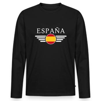 T-shirt Espagne : Flamenco, Passion - T-shirt manches longues Premium bio Homme - noir - Devant - Nico (187cm)