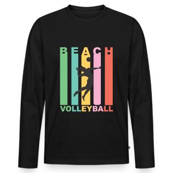 Vieille école cadeau sport rétro Vintage Full Ball - T-shirt manches longues Premium bio Homme - noir - Devant - Nico (187cm)