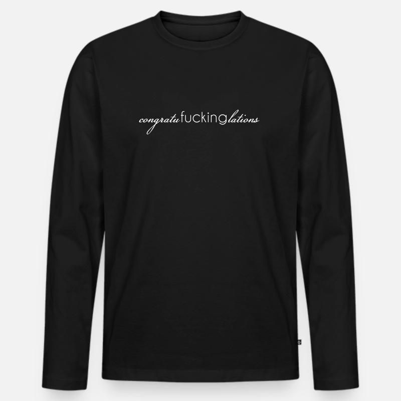 Congratulations - Männer Premium Bio Langarmshirt - Schwarz