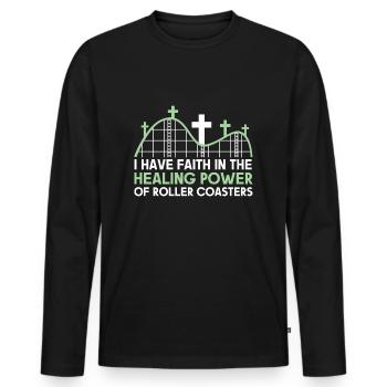 Roller Coaster Amusement Park Amusement Park - Men's Premium Organic Long Sleeve Shirt - black - Front - Nico (187cm)