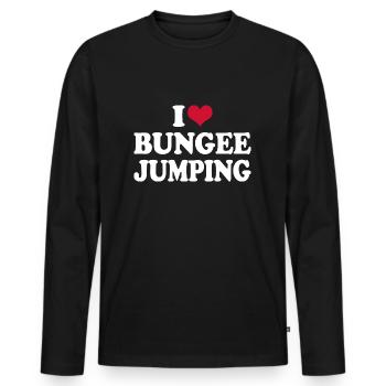 I Love Bungee Jumping - Men's Premium Organic Long Sleeve Shirt - black - Front - Nico (187cm)