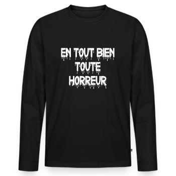 en tout bien toute horreur - T-shirt manches longues Premium bio Homme - noir - Devant - Nico (187cm)