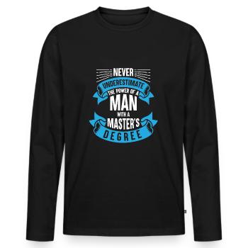 Chemise cadeau graduation maître homme - T-shirt manches longues Premium bio Homme - noir - Devant - Nico (187cm)
