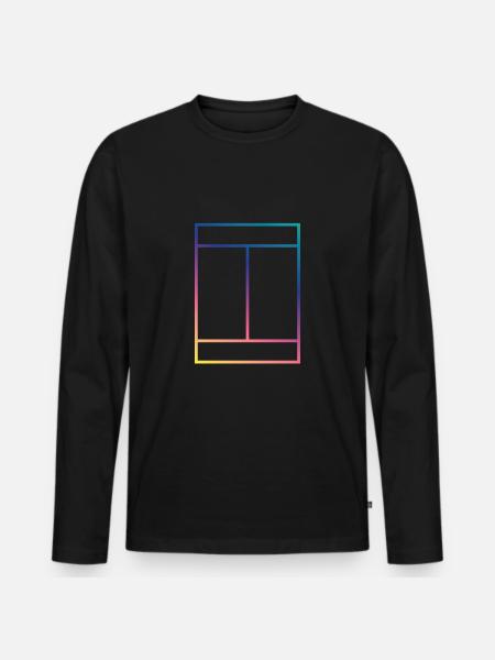 Tennisplatz - Männer Premium Bio Langarmshirt - Schwarz