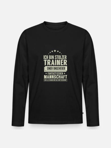 Trainer - Männer Premium Bio Langarmshirt - Schwarz