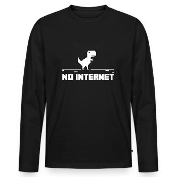 Pas d'Internet Plus de design Nerd Tyrannosaurus - T-shirt manches longues Premium bio Homme - noir - Devant - Nico (187cm)