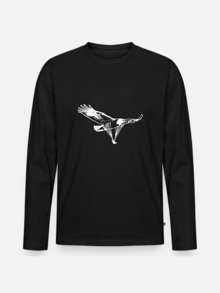 Paragliding Adler Paragleiter - Männer Premium Bio Langarmshirt - Schwarz