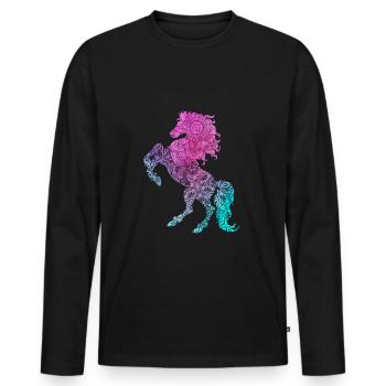 Wild Horse Mandala Horses Dream Catcher - Men's Premium Organic Long Sleeve Shirt - black - Front - Nico (187cm)