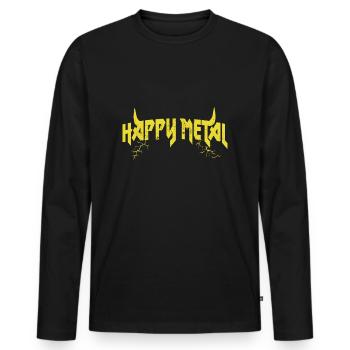 Happy Heavy Metal music - Men's Premium Organic Long Sleeve Shirt - black - Front - Nico (187cm)