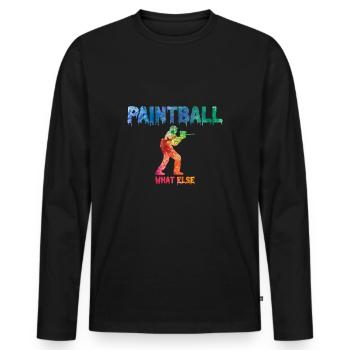 Je joue au paintball quoi d'autre - T-shirt manches longues Premium bio Homme - noir - Devant - Nico (187cm)